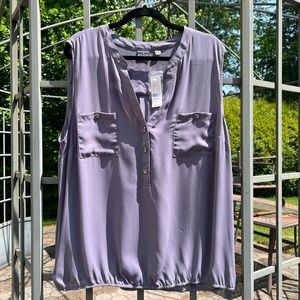 NWT NY&Co Sleeveless Bubble Hem Top - Size XXL